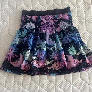 In Control - Moon & Stars Pleated Mini Skirt in Pastel Gradient